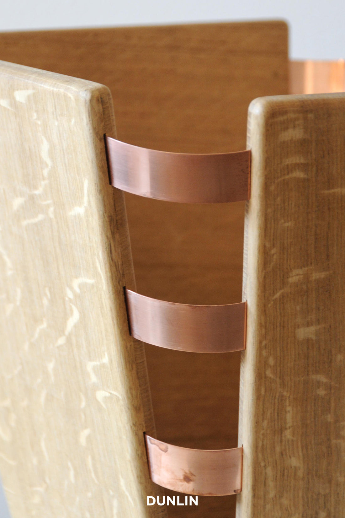 Wood & Copper Bound Wastepaper Bin by Rose Uniacke