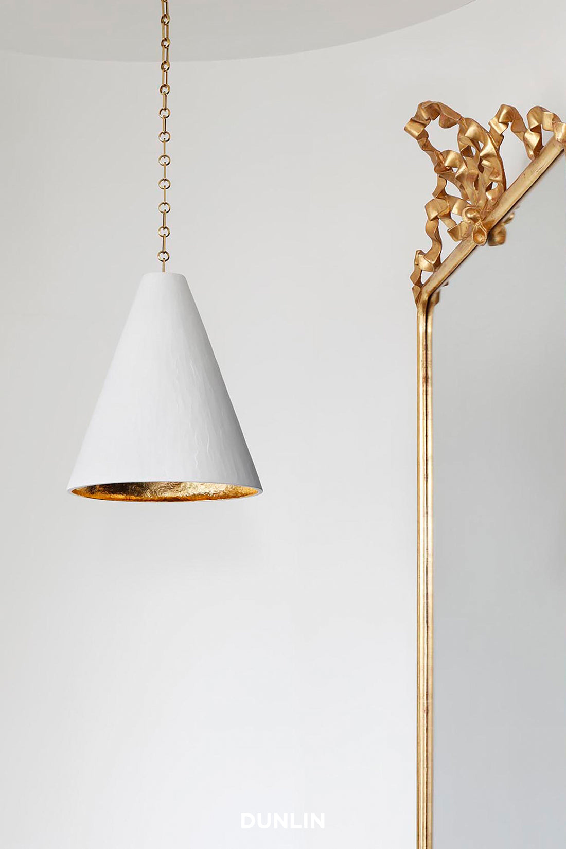 Rose Uniacke Gilded Plaster Cone Hanging Light