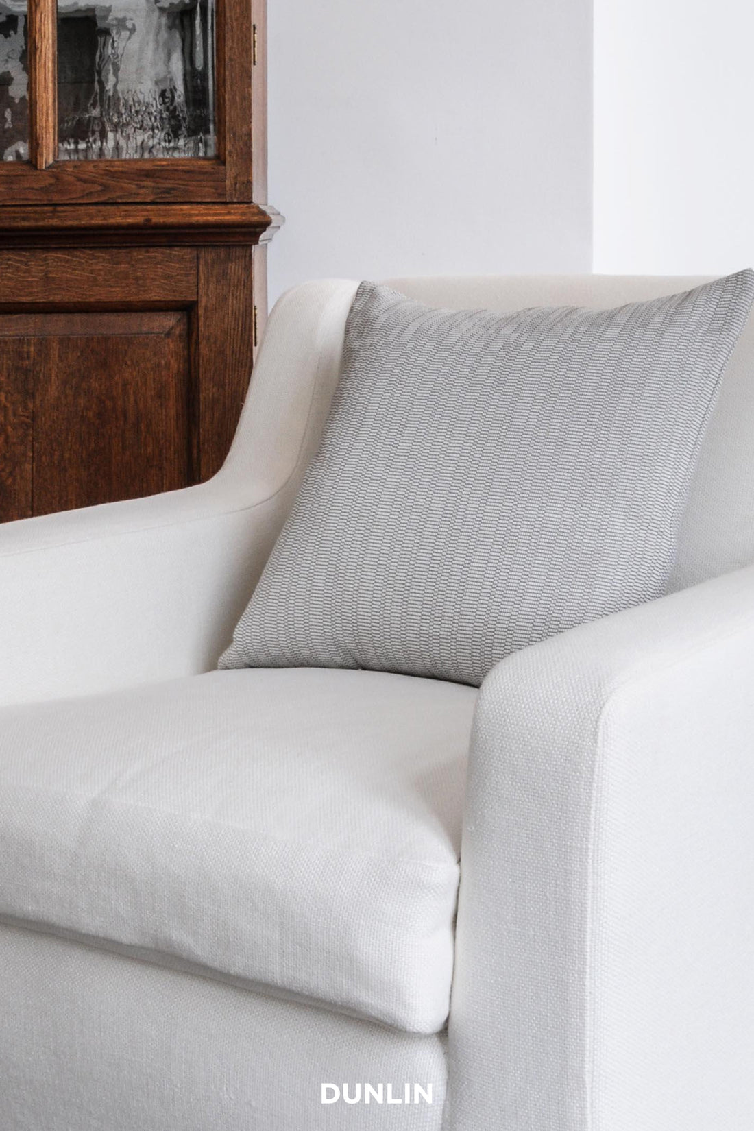 Plain Cushion, White Textured by Rose Uniacke