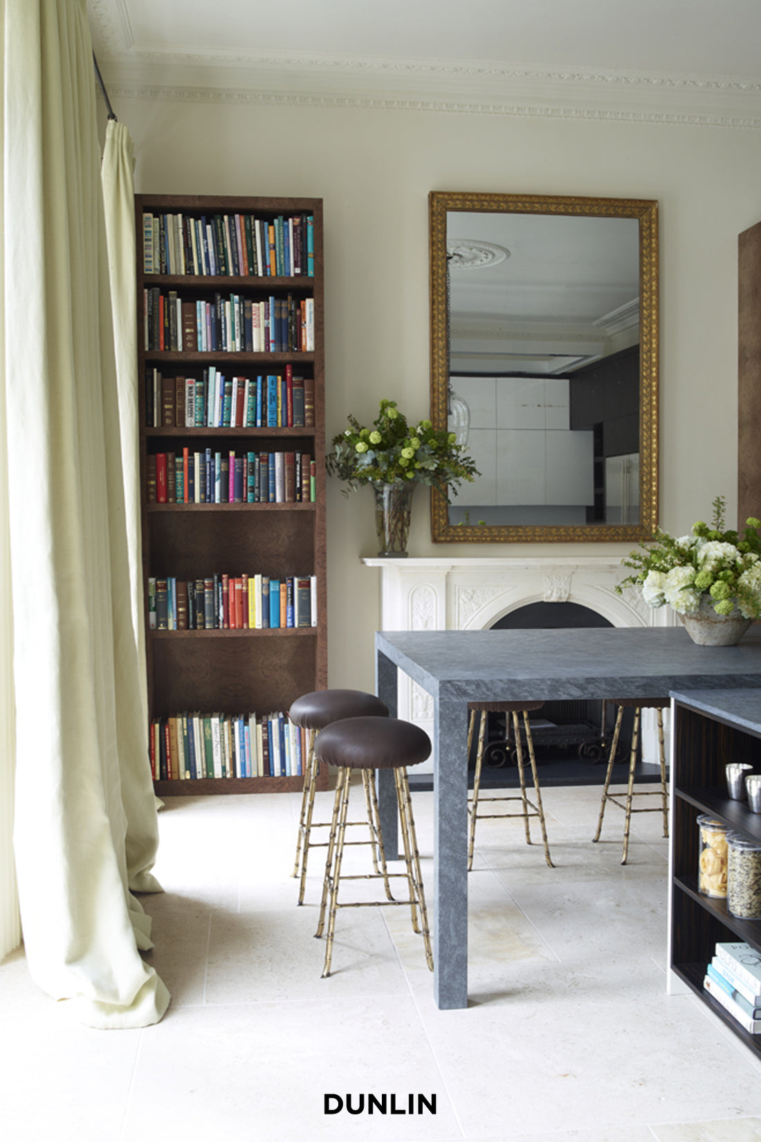 Rose Uniacke High Bar Stools Dunlin Brass