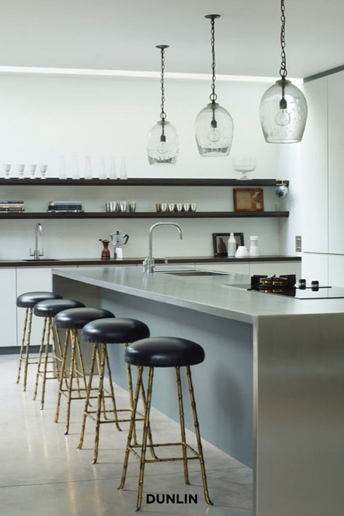 Rose Uniacke High Bar Stools Dunlin Brass