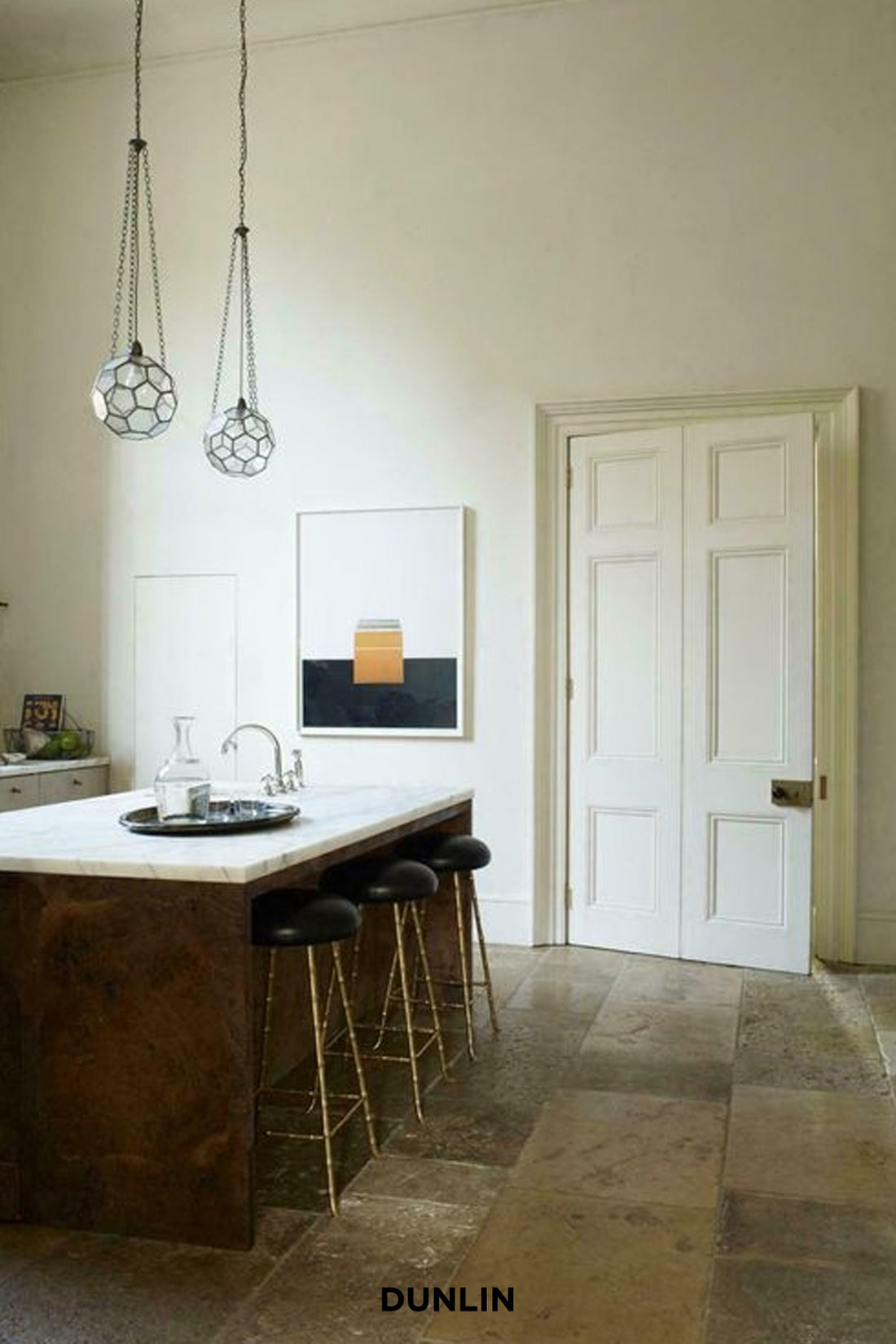 Rose Uniacke High Bar Stools Dunlin brass