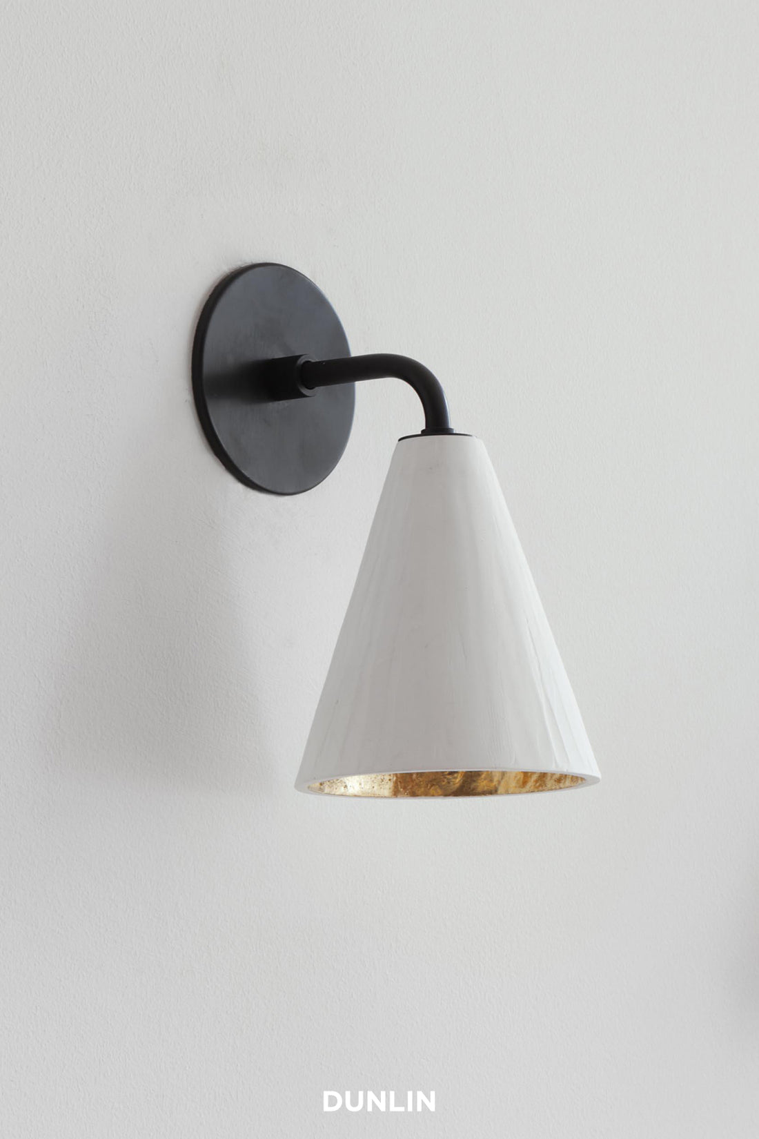 Small Plaster Cone Wall Light, Gilded, by Rose Uniacke