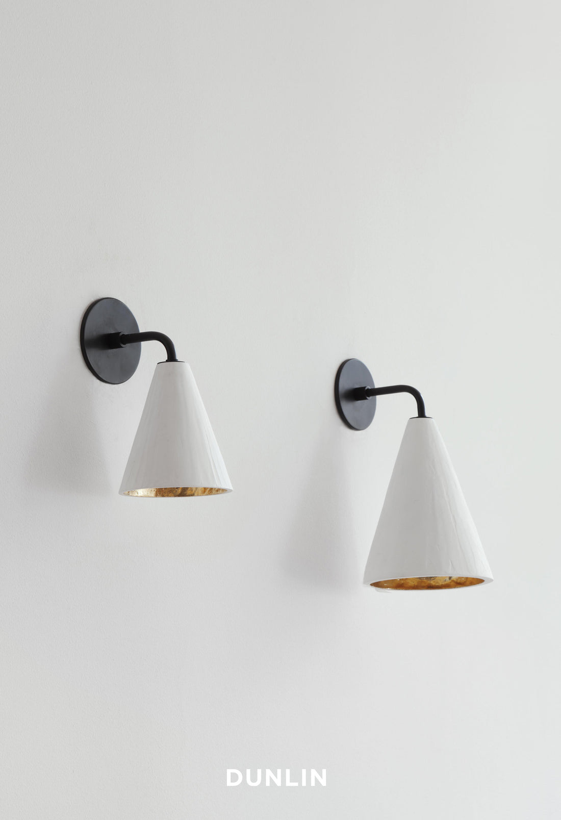 Small Plaster Cone Wall Light, Gilded, by Rose Uniacke