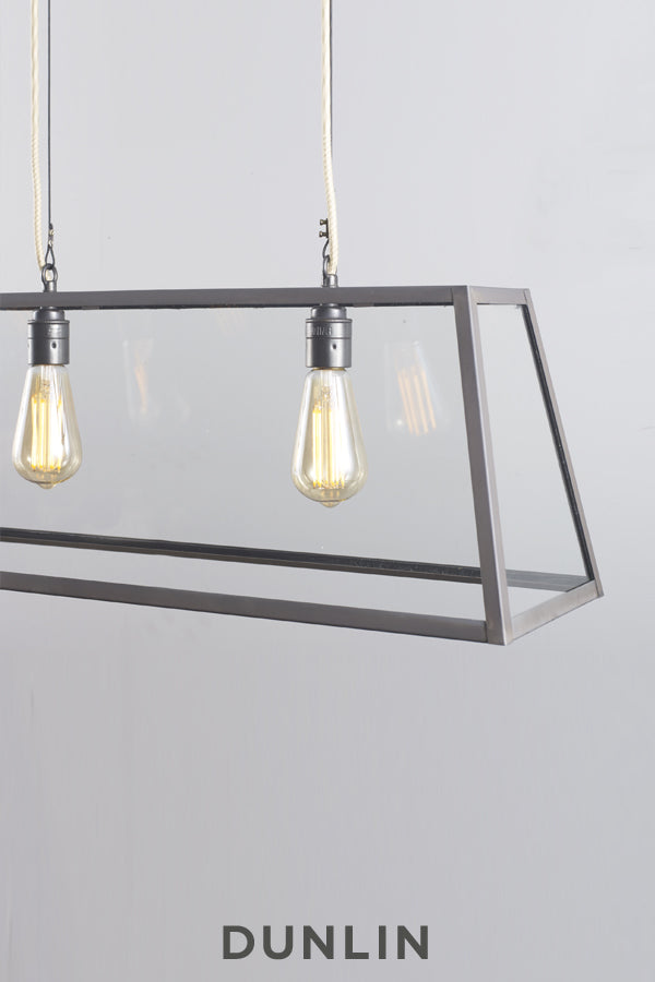 Glass box store pendant light