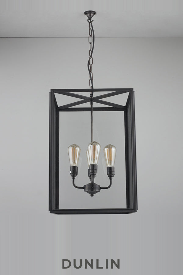 Black lantern shop pendant