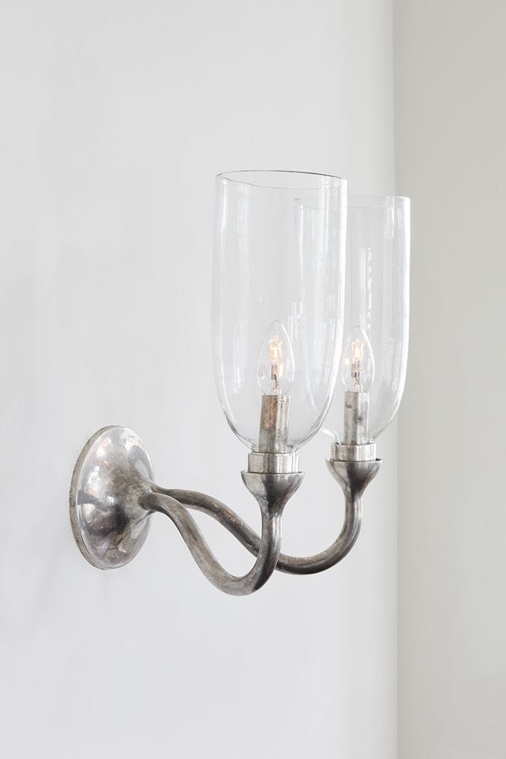 Rose Uniacke Curved Double Arm Wall Light for Dunlin
