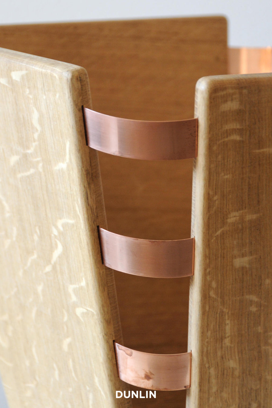 Wood & Copper Bound Wastepaper Bin by Rose Uniacke