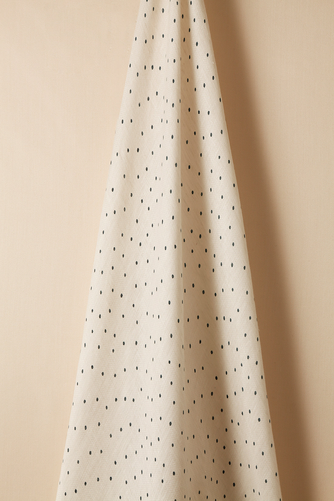 Sheer Linen in Teal Spot on Chalk
