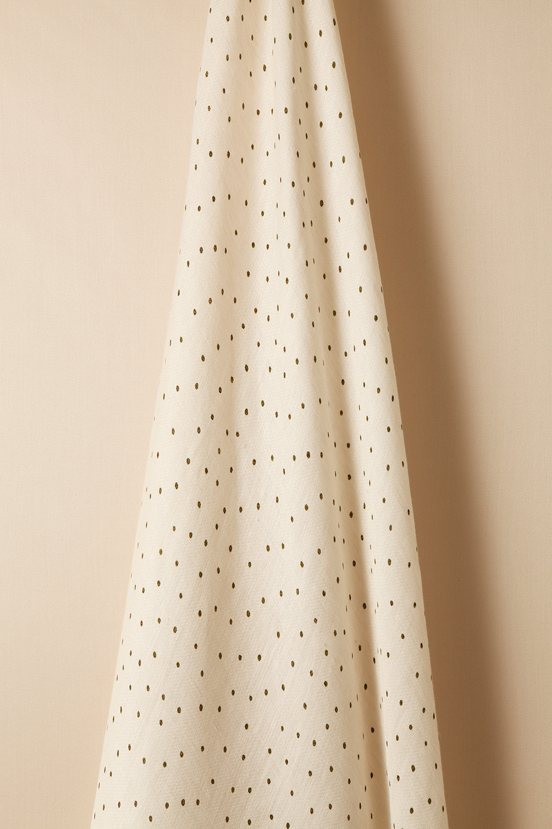 Sheer Linen in Olive Spot on Chalk