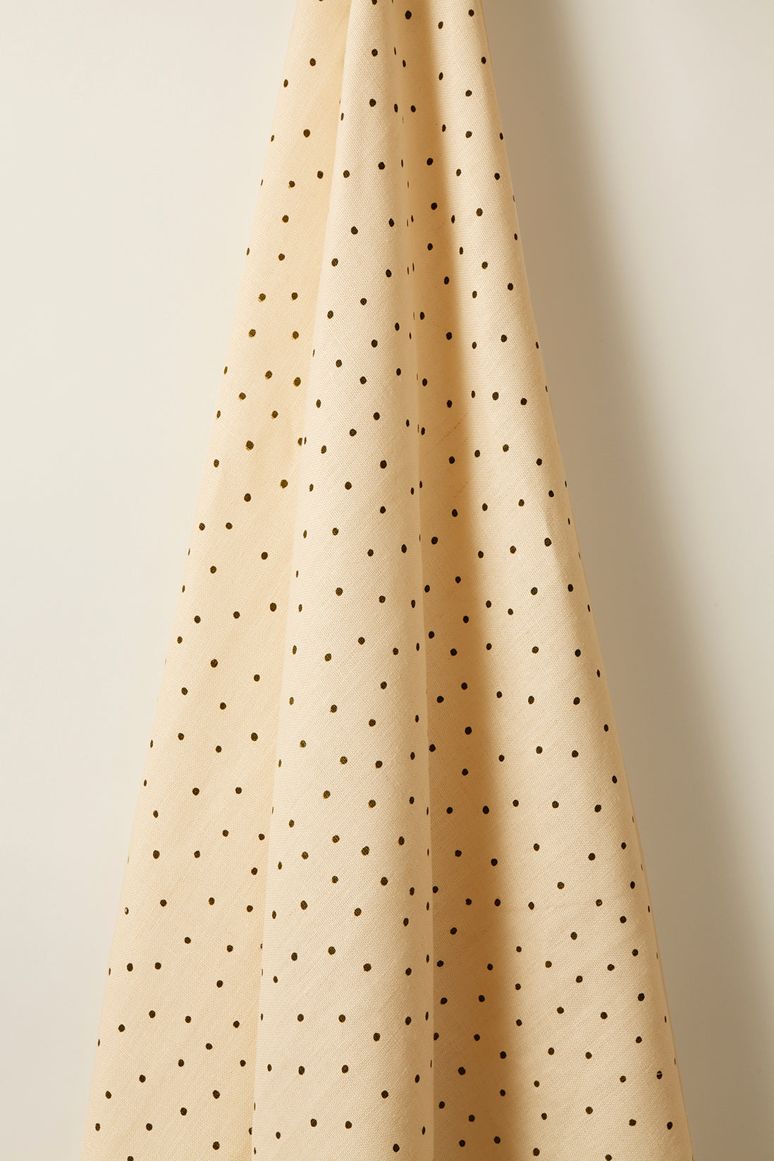 Mid Weight Linen in Olive Spot on Milk