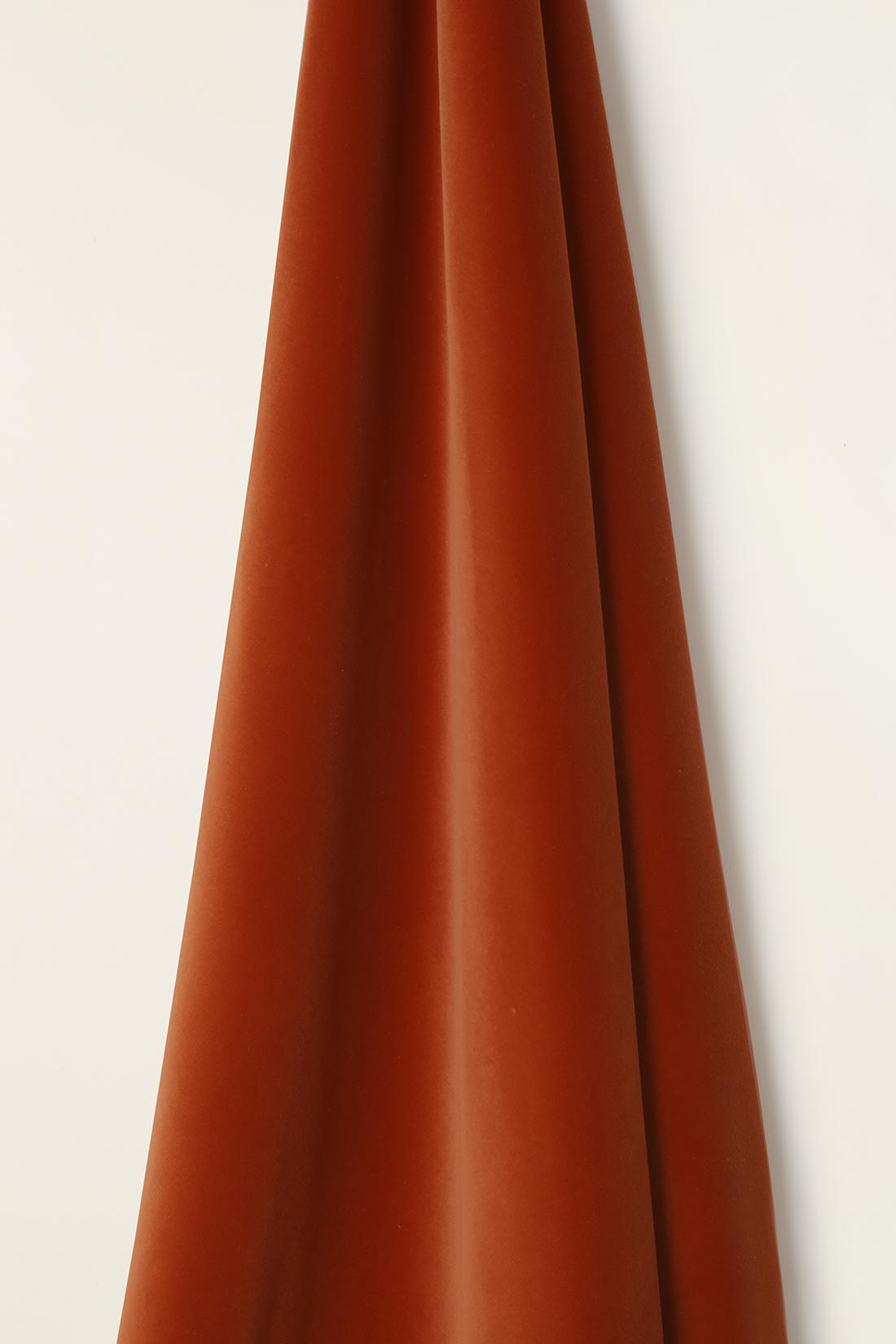 Heavy Weight Cotton Velvet in Vermillion