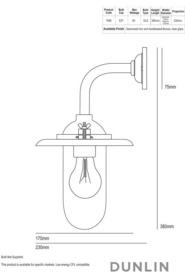 Chelsea Small Outdoor Wall Light, Weathered Brass