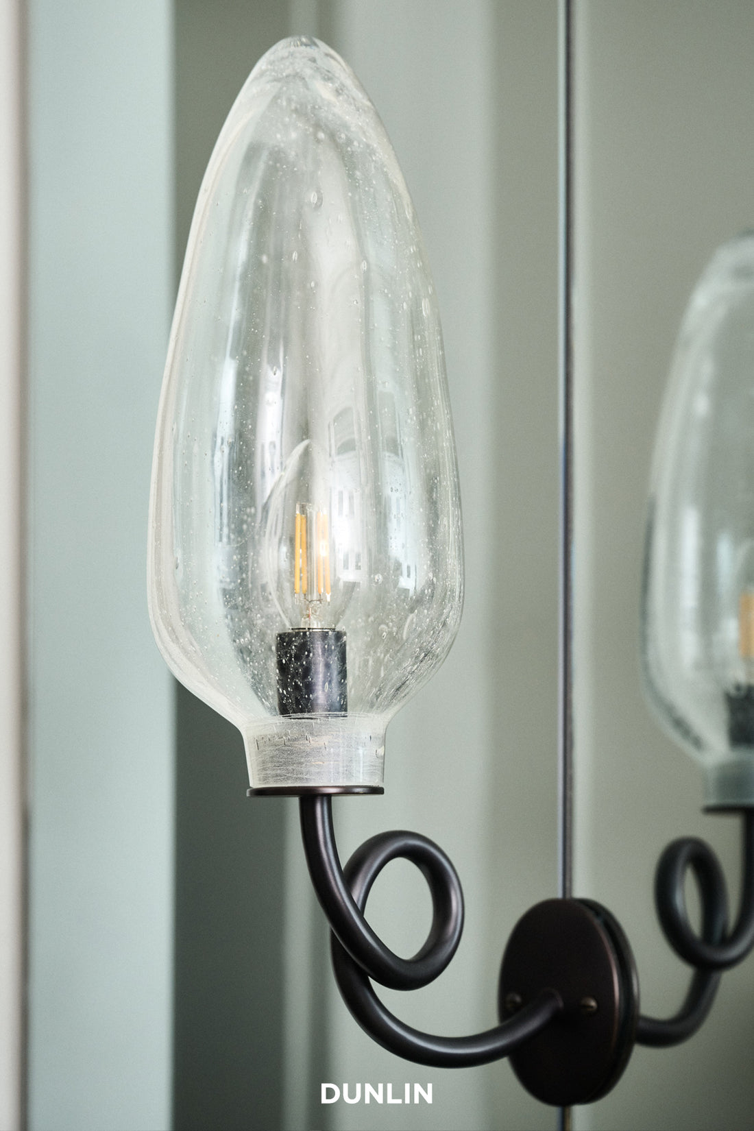Loop Light Clear Almond Bubble Glass Large by Dunlin side