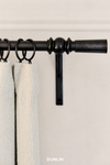 Dunlin Solid Brass Curtain Hardware, Hammered Weather Brass finials