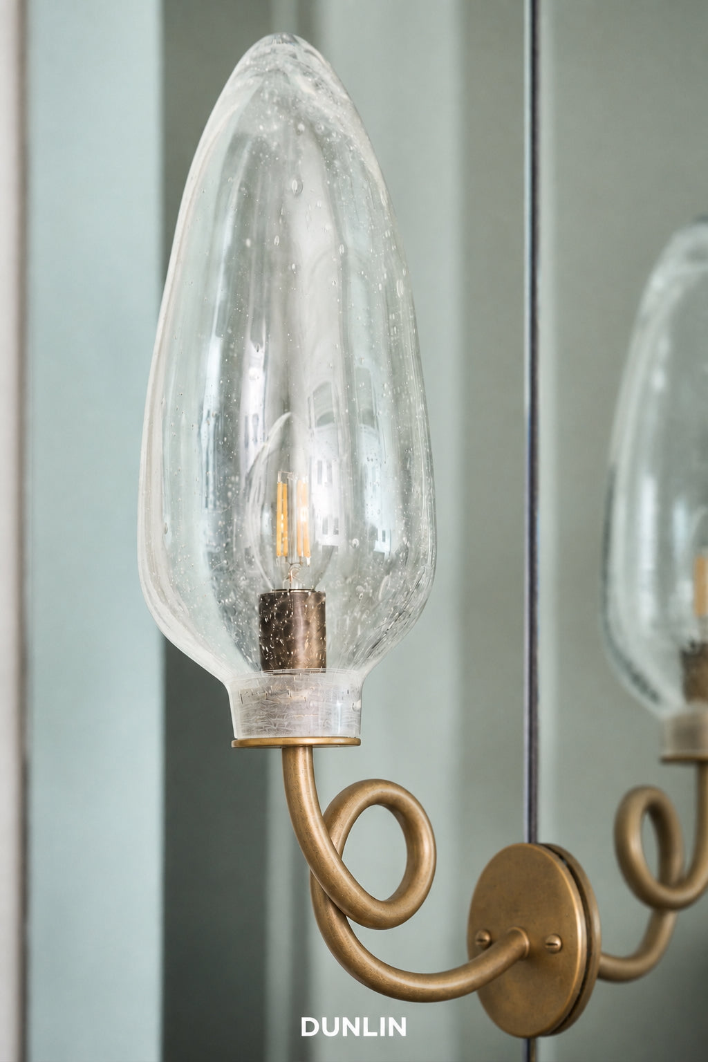 Loop Wall Light with Hand-Blown Almond Glass, by DUNLIN
