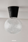 DUNLIN Heavy Weight Weathered Brass Facet Ceiling and Wall Light with Clear Bubble Glass