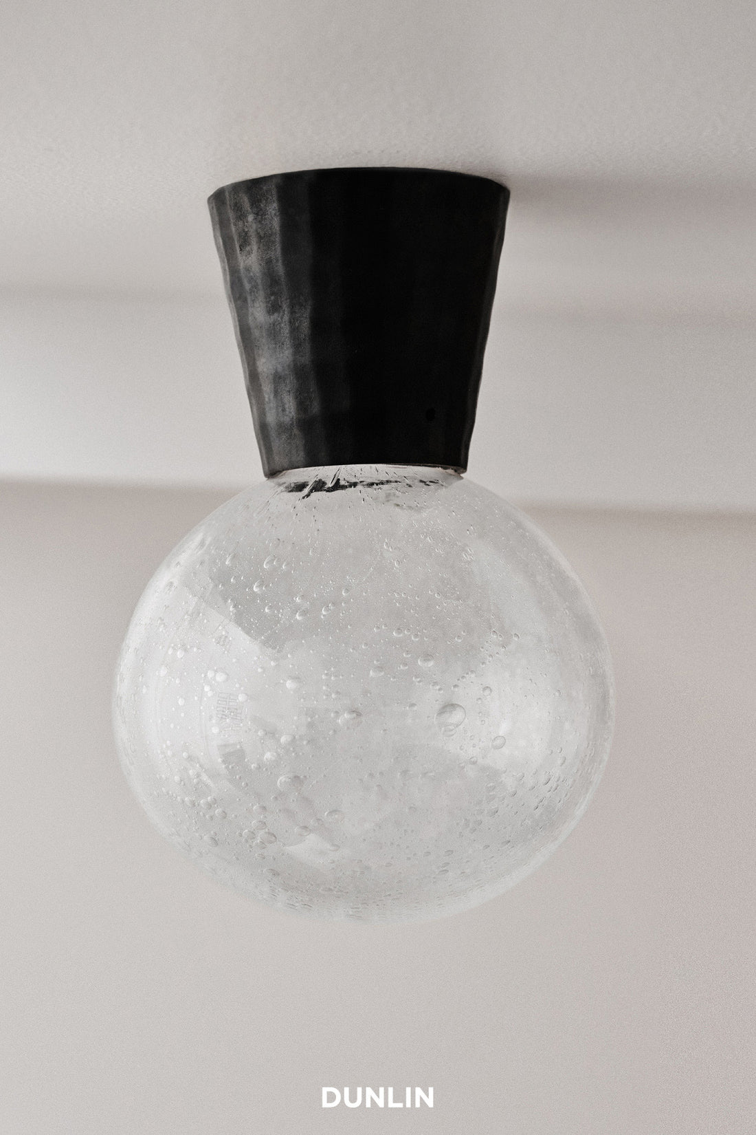 DUNLIN Heavy Weight Weathered Brass Facet Ceiling and Wall Light with Clear Bubble Glass
