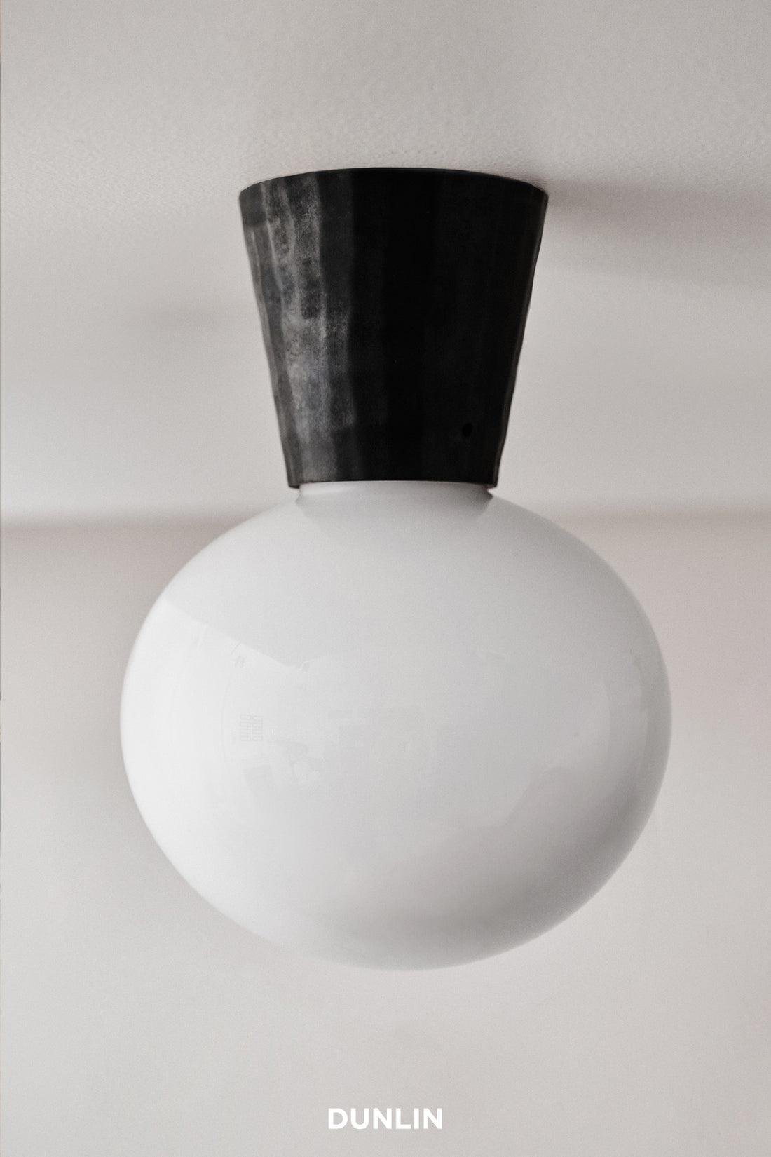 DUNLIN Heavy Weight Brass Facet Ceiling and Wall Light with Opal Glass