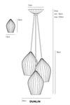 Fin Pendant Grouping of 3, Bone China