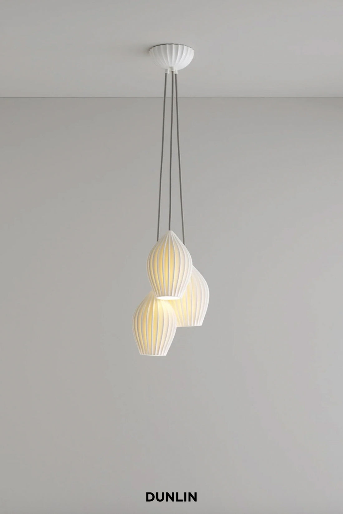 Fin Pendant Grouping of 3, Bone China