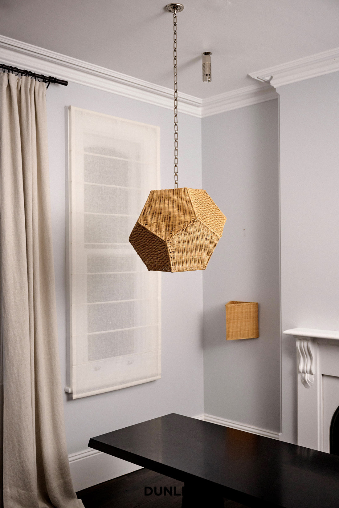 Triangle Rattan Wall Light by DUNLIN