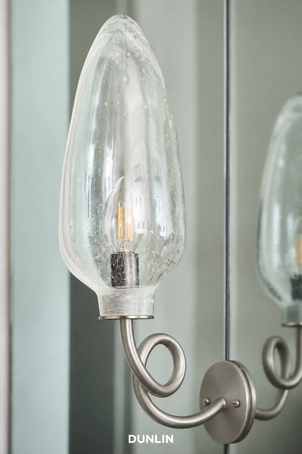 Loop Wall Light with Hand-Blown Almond Glass, by DUNLIN