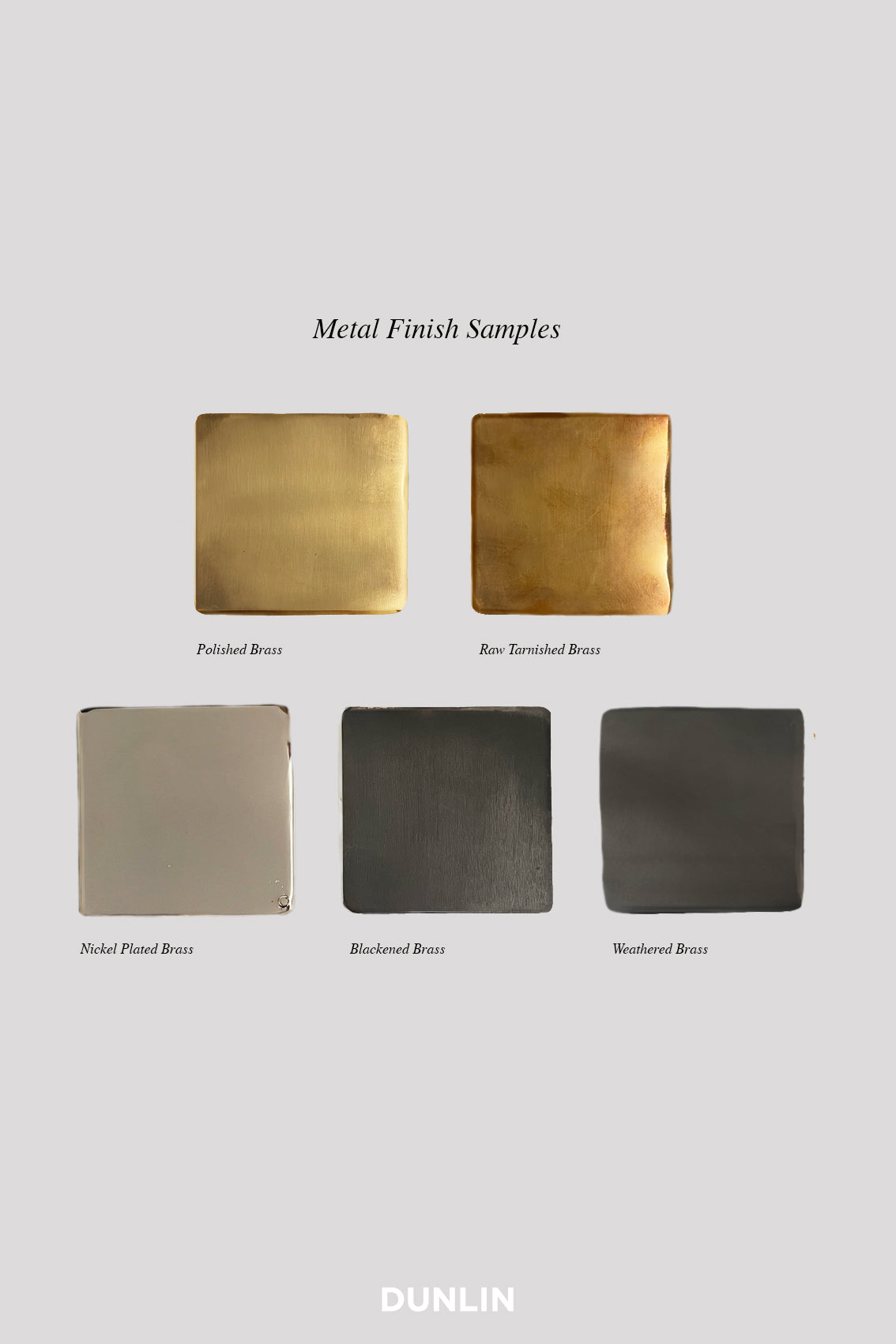 Metal Finish Samples – Dunlin Home