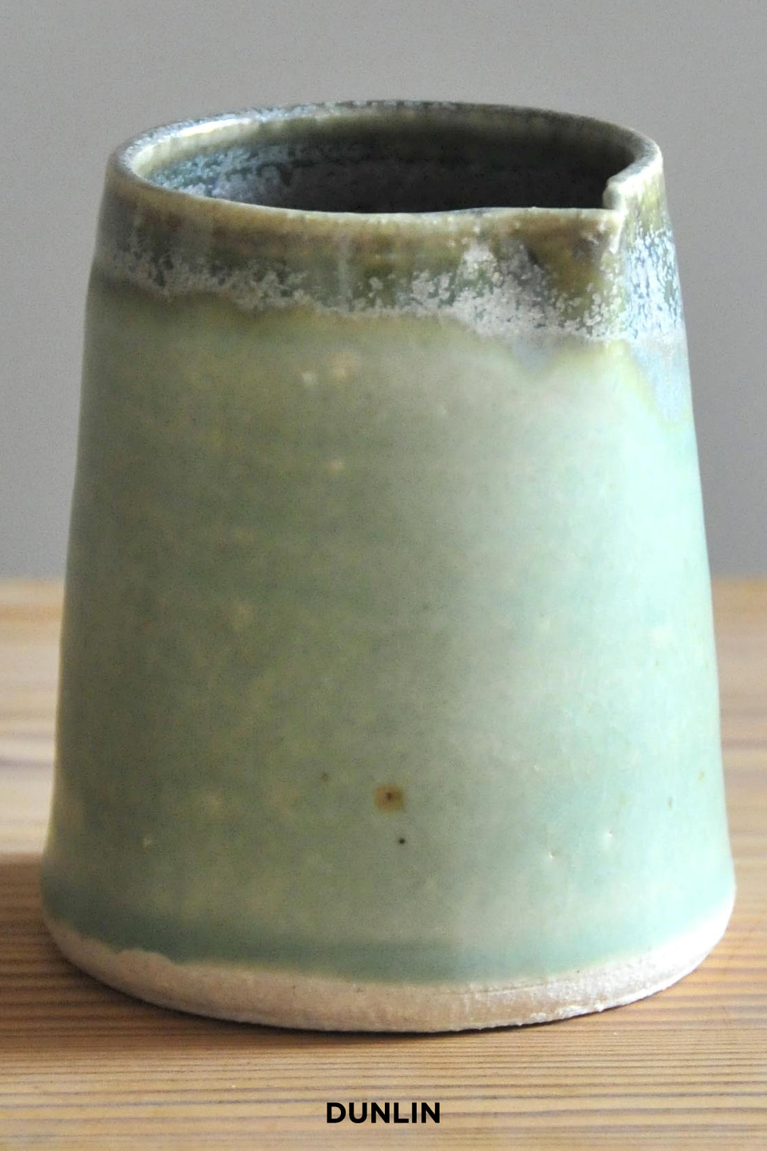 Milk Jug in Moss Green by Rose Uniacke at Dunlin Front View