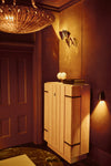 Piero Large Pendant with Polished Brass Chain by DUNLIN wth Rose Uniacke douglas fir