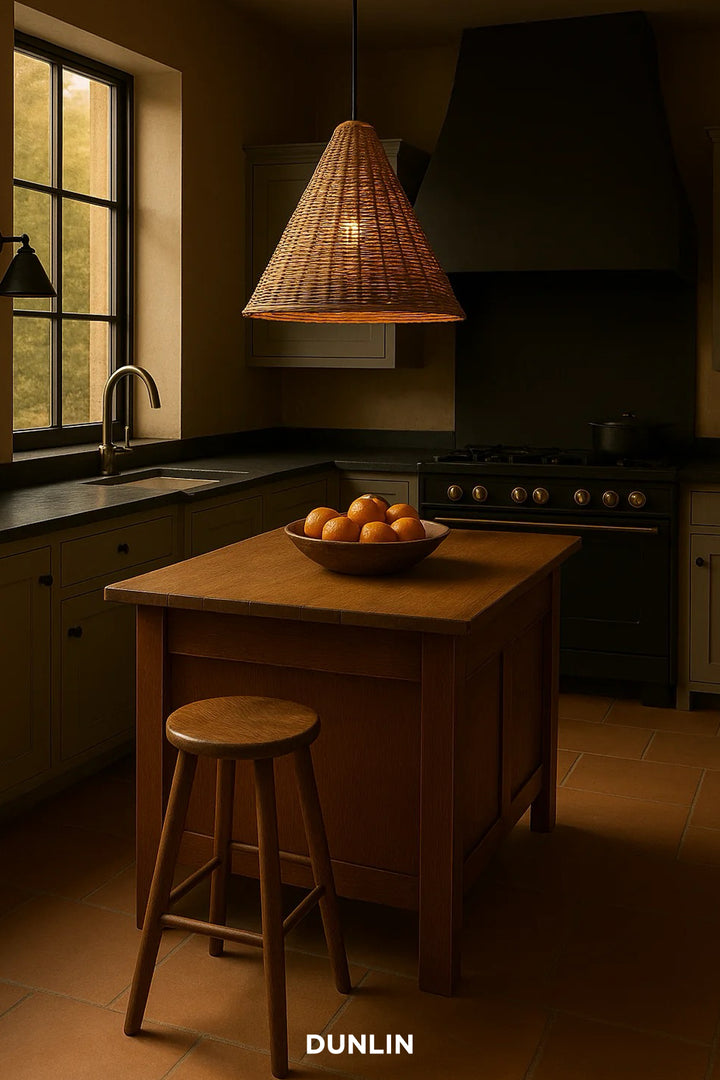 DUNLIN Dante Rattan Pendant Light, Large