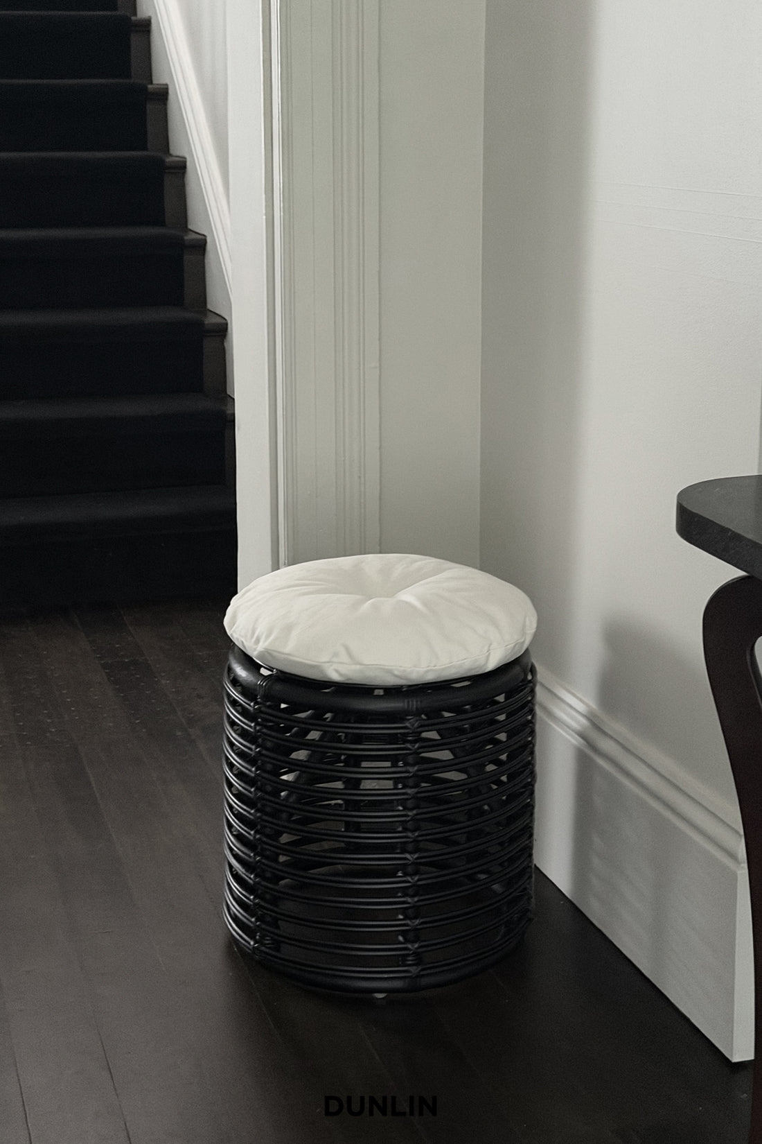 Spun Rattan Stool, by DUNLIN