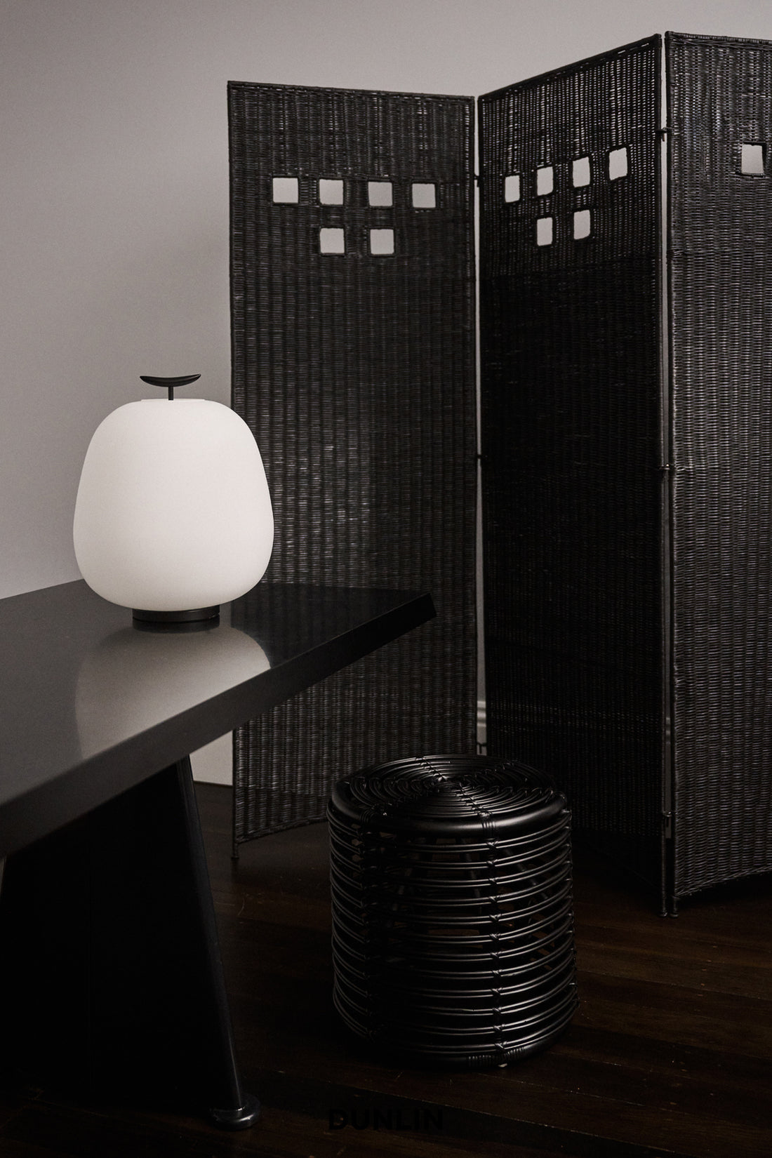 Three Panel Hex Rattan Screen, by DUNLIN