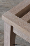 Teak Detail Slatted indoor/ Outdoor Bench by Rose Uniacke at Dunlin