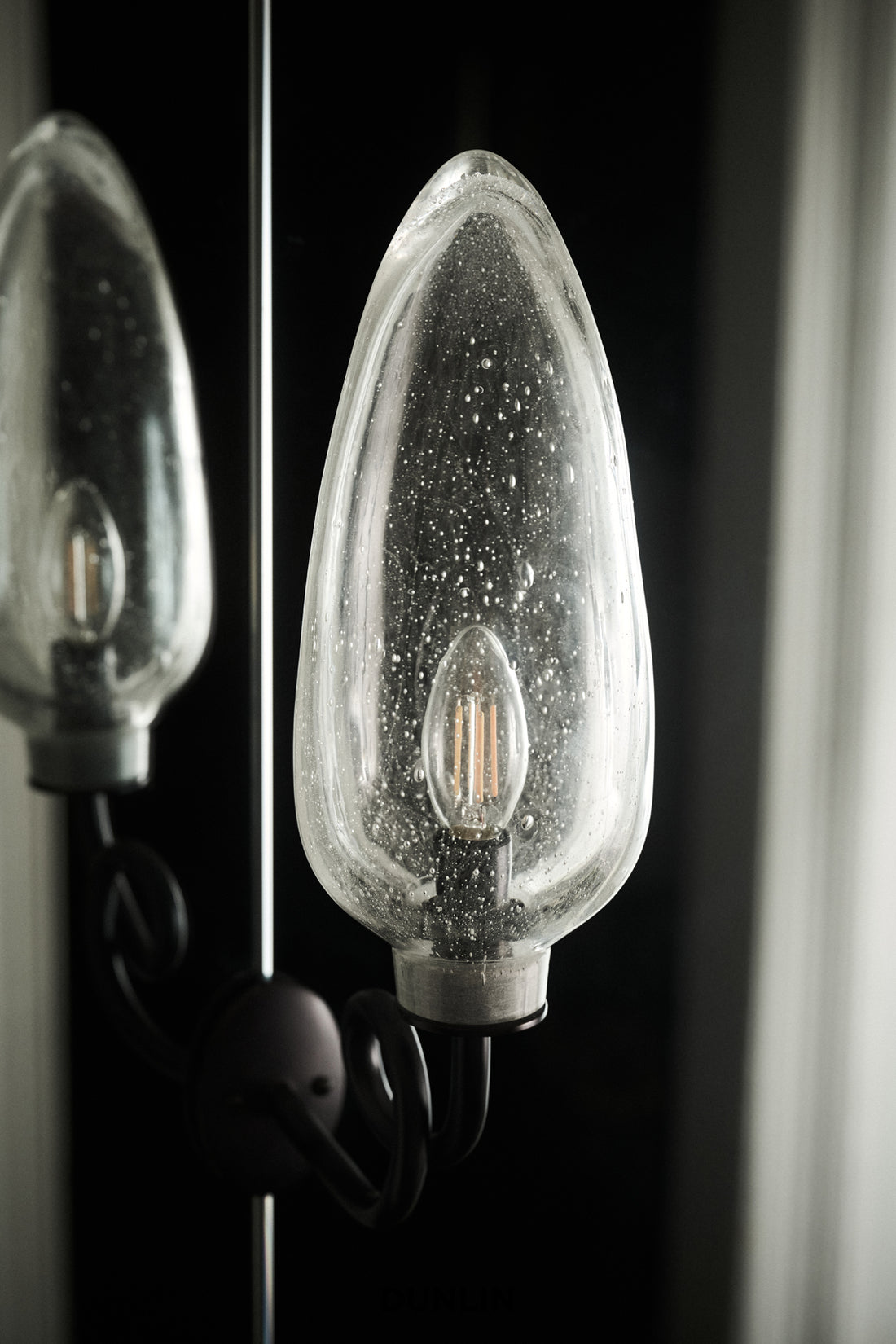 Loop Wall Light with Hand-Blown Almond Glass, by DUNLIN