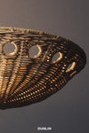 DUNLIN Piero Rattan Ceiling Light, Small