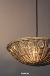 DUNLIN Piero Rattan Ceiling Light, Small