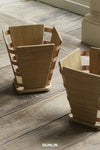 Wood & Copper Bound Wastepaper Bin by Rose Uniacke