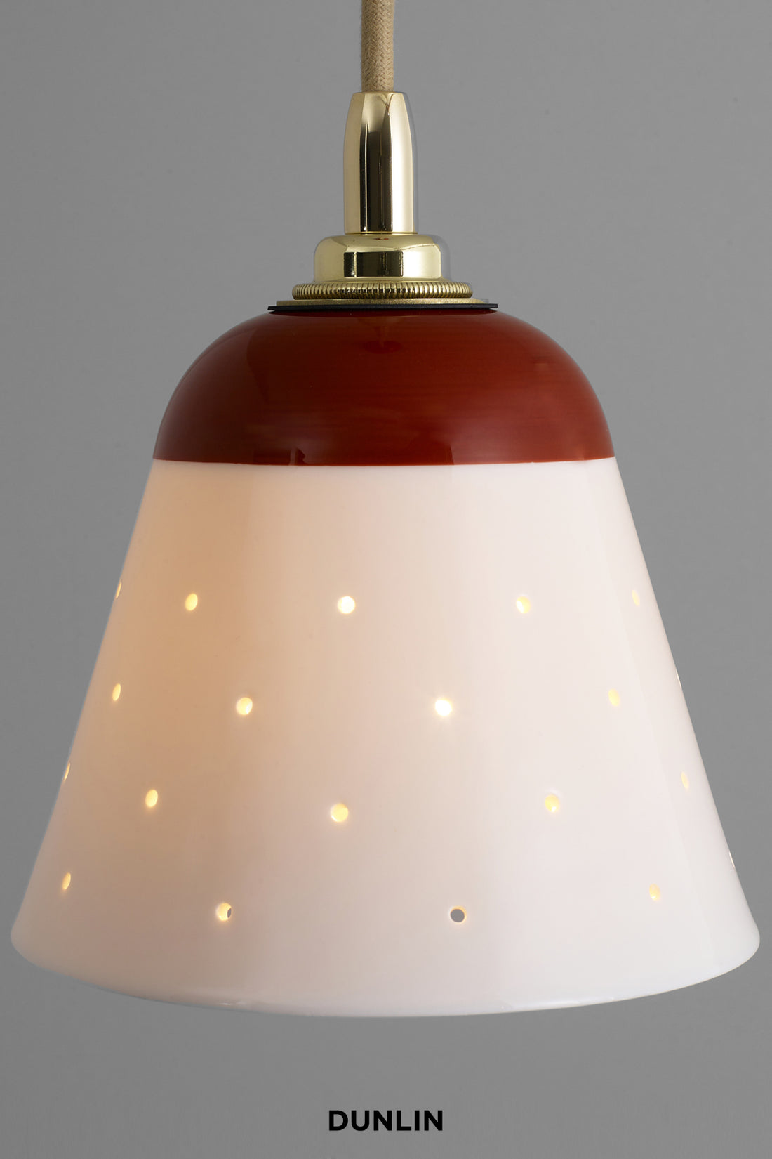 Beata Heuman Coral Pendant Light detail of Bone China at Dunlin