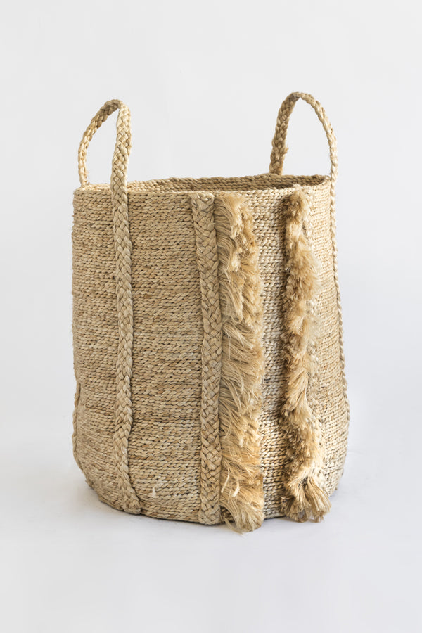 J'Jute Bazar Tall Jute Basket - Natural