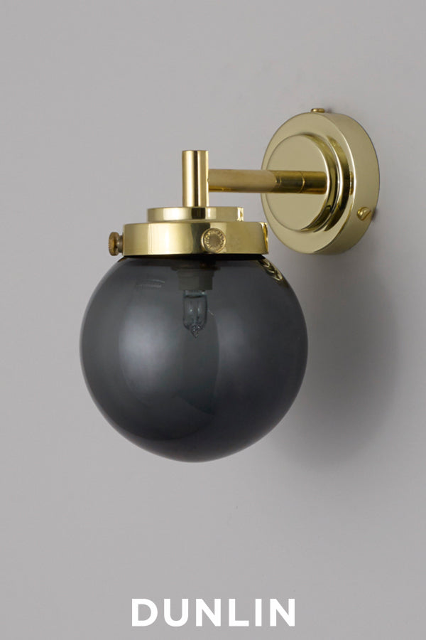 Mini Globe Wall Light, Opal with Brass