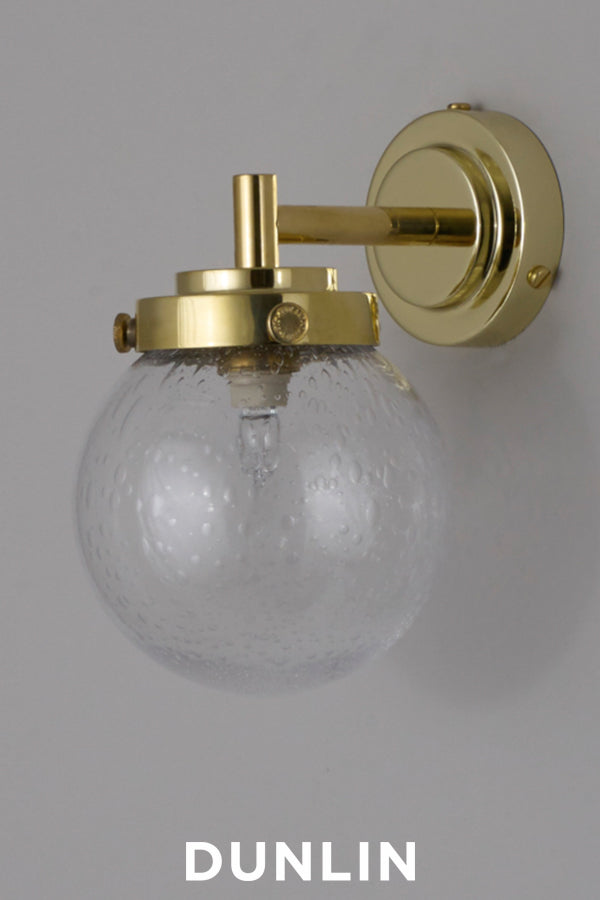 Mini Globe Wall Light, Seedy with Brass