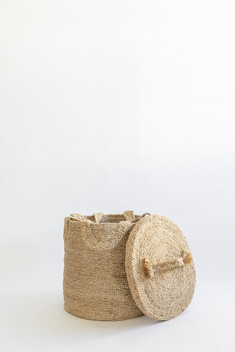 J'Jute Round Jute handled Basket Lid Top