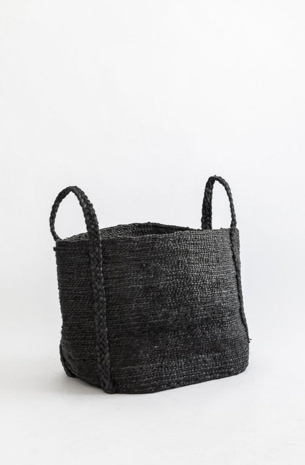 J'Jute Maya Medium Desert Black Jute Basket